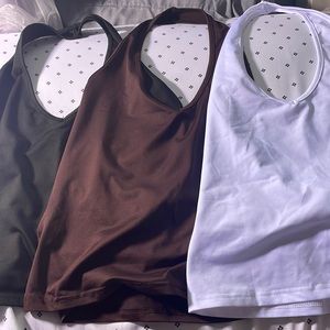 Black white and brown tops
